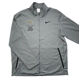 Nike Wake Forest Football TEAM ISSUED Demon Deacons Full Zip Gray Jacket size XL